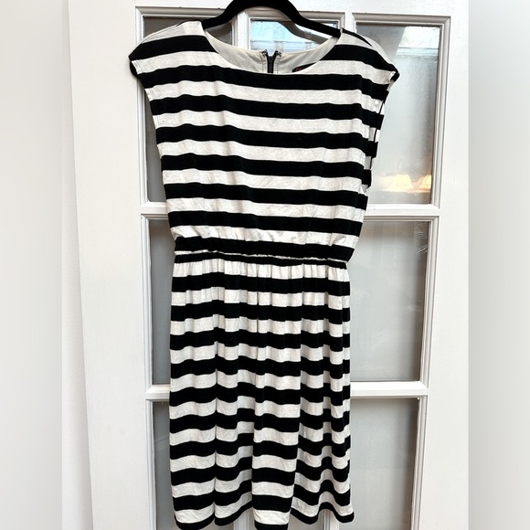 Alice and Olivia by Stacey Bendet Black White Striped Dress Size Medium - Picture 1 of 12